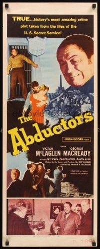 4g147 ABDUCTORS insert '57 Victor McLaglen, George Macready, history's most amazing crime plot!