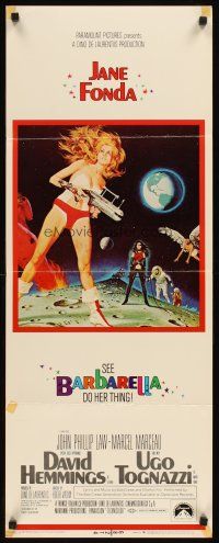 4g176 BARBARELLA insert '68 sexiest sci-fi art of Jane Fonda by Robert McGinnis, Roger Vadim!