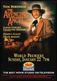 4k038 AVENGING ANGEL TV 1sh '95 James Coburn, cool image of cowboy Tom Berenger!