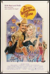 4k070 BEST LITTLE WHOREHOUSE IN TEXAS 1sh '82 art of Burt Reynolds & Dolly Parton by Gouzee!