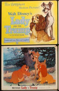 4h025 LADY & THE TRAMP 9 LCs R62 Walt Disney classic, great cartoon canine images!