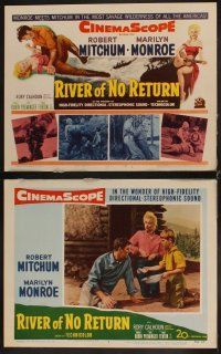 4h566 RIVER OF NO RETURN 8 LCs '54 sexy Marilyn Monroe, Robert Mitchum, Tommy Rettig, Preminger
