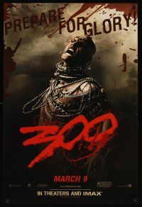 4j695 300 Xerxes style commercial poster '07 Zack Snyder directed, cool image of Rodrigo Santoro!