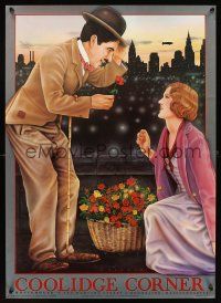 4j770 COOLIDGE CORNER Portal commercial poster '82 art of Charlie Chaplin in City Lights!