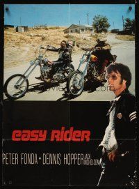 4j706 EASY RIDER commercial poster '70s biker classic, Dennis Hopper & Peter Fonda on choppers!