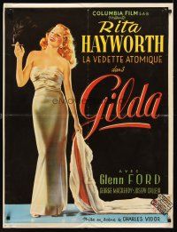 4j746 GILDA Dutch commercial poster '80s sexy Rita Hayworth full-length in sheath dress!