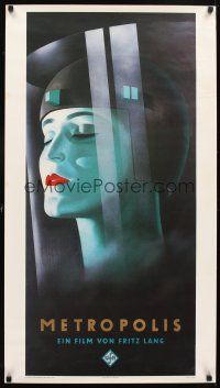 4j755 METROPOLIS German commercial poster '90s Fritz Lang, wonderul art by Werner Graul!