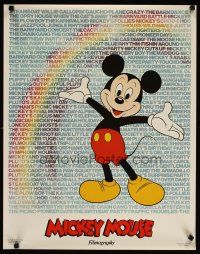 4j727 MICKEY MOUSE FILMOGRAPHY commercial poster '86 art of mouse & movie titles!