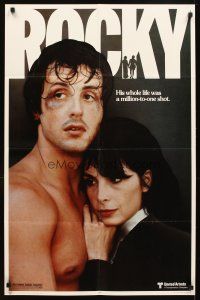 4j730 ROCKY commercial poster '77 Sylvester Stallone, Talia Shire, boxing classic!