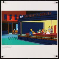 4j735 SIMPSONS TV poster '00 Nighthogs at the Diner, with apologies to Edward Hopper!