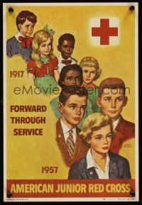 4j623 AMERICAN JUNIOR RED CROSS special 11x16 '56 cool Amos Sewell art of young people!