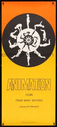 4j486 ANIMATION FILMS FROM MANY NATIONS 16x37 museum exhibition '70s cool design by Lannes!