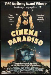 4j648 CINEMA PARADISO video poster '89 great image of Philippe Noiret & Salvatore Cascio!