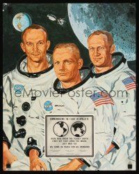 4j626 COMMEMORATING THE FLIGHT OF APOLLO XI special 16x20 '70s Neil Armstrong, Collins & Aldrin!