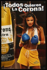 4j473 CORONA EXTRA 16x24 advertising poster '00 great image of sexy topless boxer!