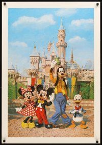4j573 DISNEYLAND CASTLE 24x35 art print '80s Boyer art of Mickey, Minnie Donald & Goofy!