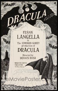 4j088 DRACULA stage poster '77 cool vampire horror art by producer Edward Gorey!