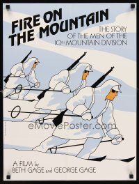 4j102 FIRE ON THE MOUNTAIN special 18x24 '96 10th Mountain Division, art of skiing soldiers!
