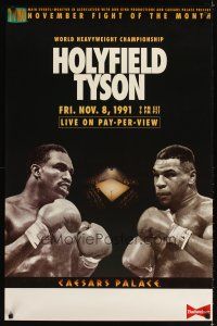 4j633 HOLYFIELD VS TYSON tv poster '91 Heavyweight Championship boxing, fight that never was!