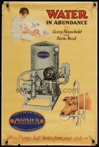 4j457 HOOSIER WATER SERVICE 24x35 advertising poster '30s soft water from your cistern!