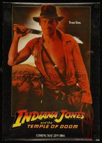 4j114 INDIANA JONES & THE TEMPLE OF DOOM special 17x24 '84 Harrison Ford, trust him!
