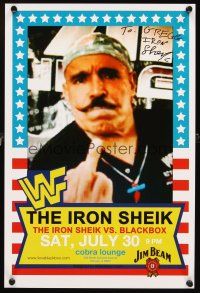 4j544 IRON SHEIK signed 12x18 music poster '00s by the wrestler, great wacky image!
