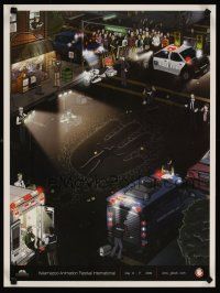 4j019 KALAMAZOO ANIMATION FESTIVAL INTERNATIONAL film festival poster '09 wacky art of crime scene