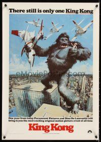 4j119 KING KONG teaser special 17x24 '76 John Berkey art of BIG Ape on the Twin Towers!