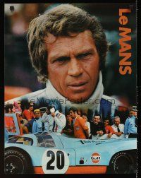 4j120 LE MANS Gulf Oil special 17x22 '71 great close up image of race car driver Steve McQueen!