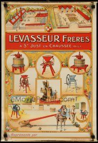 4j453 LEVASSEUR FRERES 16x23 French advertising poster '30s vintage agricultural equipment!