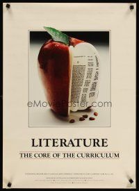 4j627 LITERATURE THE CORE OF THE CURRICULUM special 20x28 '85 cool image of apple book!