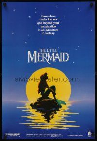 4j124 LITTLE MERMAID set of 2 special posters '89 Ariel in moonlight, Disney underwater cartoon!