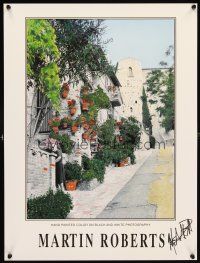 4j583 MARTIN ROBERTS signed 18x24 art print '90s by artist Martin Roberts, Nice Lady's Garden!