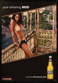 4j479 MILLER GENUINE DRAFT 18x27 advertising poster '03 pure refreshing MGD, super-sexy!