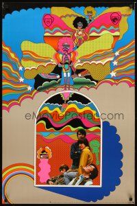 4j634 MONKEES tv poster '68 Davy, Micky, Peter & Mike, psychedelic artwork!
