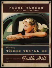4j559 PEARL HARBOR soundtrack 18x24 music poster '01 World War II, cool image of pretty Faith Hill!