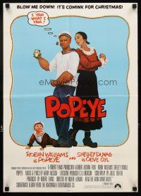4j139 POPEYE advance special 17x24 '80 Robin Williams & Shelley Duvall as E.C. Segar's characters!