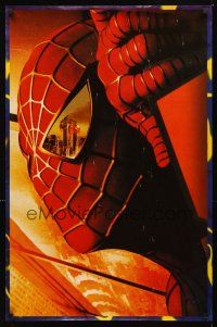 4j736 SPIDER-MAN commercial poster '02 wild image of WTC attacks!