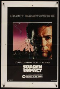 4j685 SUDDEN IMPACT single image style uncut video poster '83 Clint Eastwood is Dirty Harry!