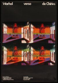 4j512 WARHOL VERSO DE CHIRICO 27x39 Italian art exhibition '82 Andy Warhol & Giorgio De Chirico!