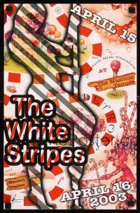 4j566 WHITE STRIPES signed & numbered 25/100 11x17 music poster '03 by Herrera, cool artwork!