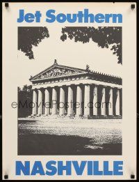 4j359 JET SOUTHERN NASHVILLE travel poster '70s Parthenon replica in Tennessee!