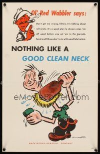 4j235 NOTHING LIKE A GOOD CLEAN NECK 14x22 WWII war poster '40s wacky Ford cartoon artwork!