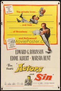 4m021 ACTORS & SIN 1sh '52 the private lives of Broadway & Hollywood strictly off the record!