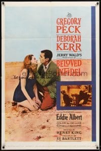 4m075 BELOVED INFIDEL 1sh '59 Gregory Peck as F. Scott Fitzgerald & Deborah Kerr as Sheila Graham!