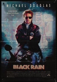 4m086 BLACK RAIN 1sh '89 Ridley Scott, Michael Douglas is an American cop in Japan!