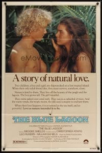 4m097 BLUE LAGOON 1sh '80 sexy young Brooke Shields & Christopher Atkins!