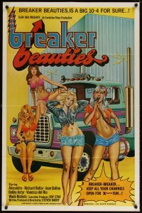 4m113 BREAKER BEAUTIES 1sh '77 sexy trucker girls in bikinis with CB radios, a big 10-4 for sure!