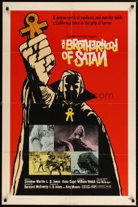 4m117 BROTHERHOOD OF SATAN 1sh '71 Strother Martin, L.Q. Jones, demon-spirit of madness & murder!