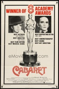 4m132 CABARET awards 1sh '72 singing & dancing Liza Minnelli in Nazi Germany, Joel Grey!